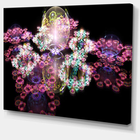 Pink Water Drops on Mirror - Extra Large Abstract Canvas Art Print