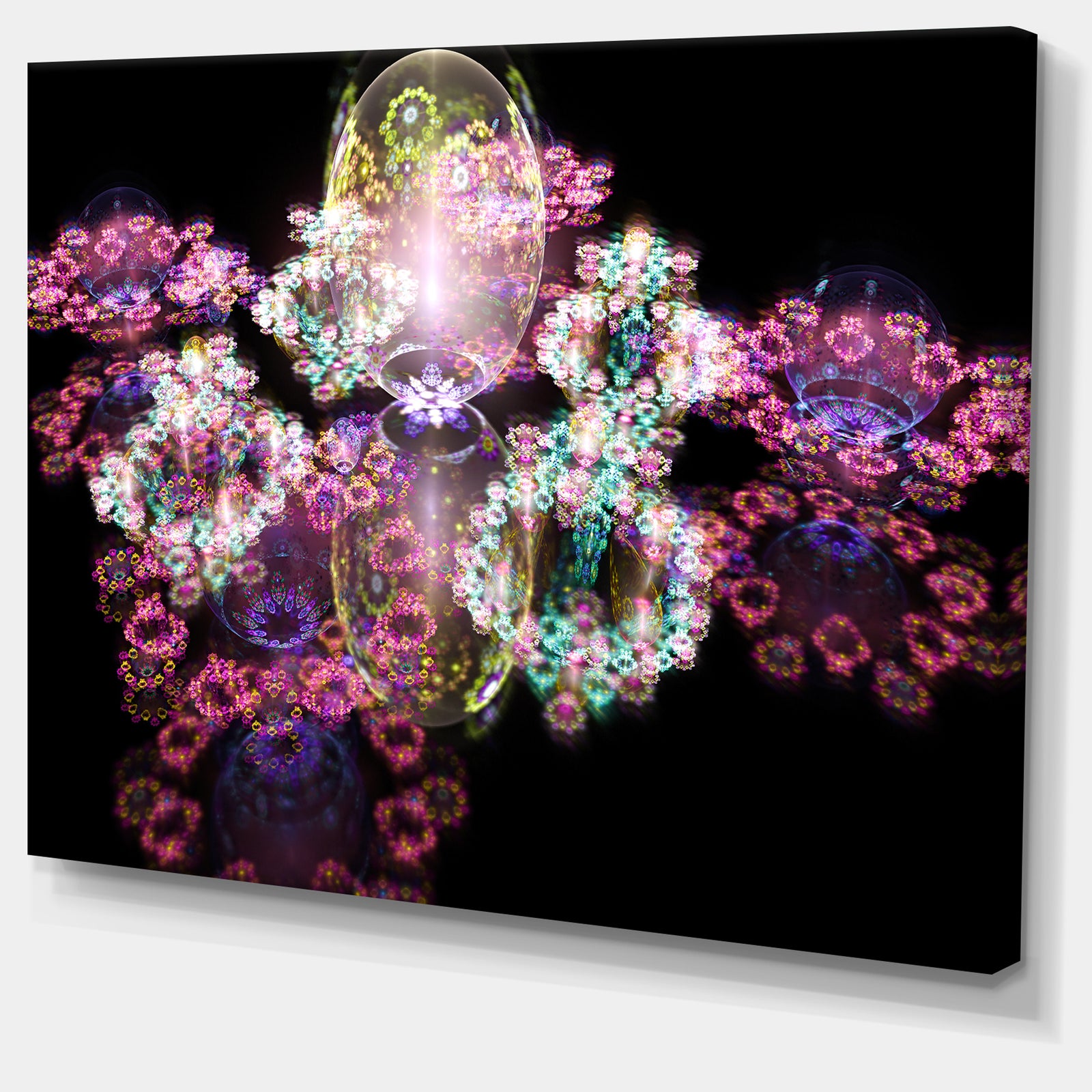 Pink Water Drops on Mirror - Extra Large Abstract Canvas Art Print
