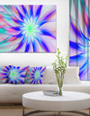 Exotic Blue Fractal Spiral Flower - Extra Large Abstract Canvas Art Print