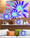 Exotic Blue Fractal Spiral Flower - Extra Large Abstract Canvas Art Print