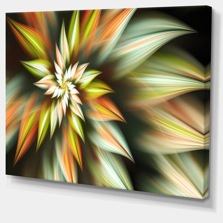 Exotic Brown Fractal Spiral Flower - Extra Large Abstract Canvas Art Print