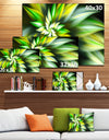 Exotic Green Fractal Spiral Flower - Extra Large Abstract Canvas Art Print