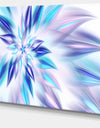 Light Blue Fractal Spiral Flower - Extra Large Abstract Canvas Art Print