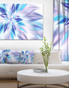 Light Blue Fractal Spiral Flower - Extra Large Abstract Canvas Art Print