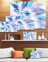 Light Blue Fractal Spiral Flower - Extra Large Abstract Canvas Art Print