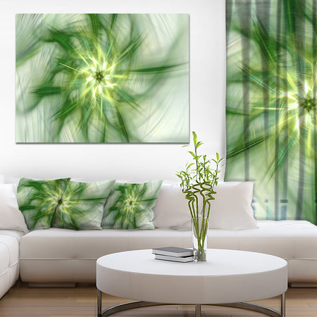 Rotating Bright Green Flower - Extra Large Abstract Canvas Art Print