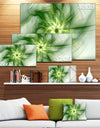 Rotating Bright Green Flower - Extra Large Abstract Canvas Art Print