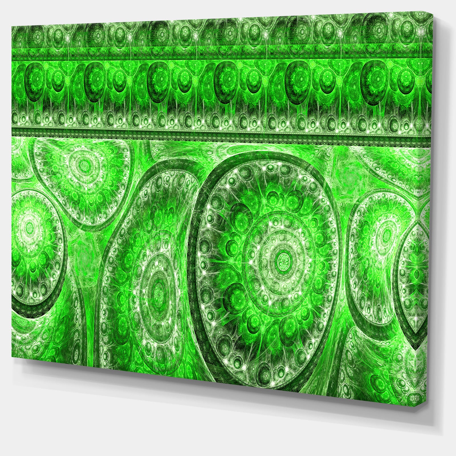 Green Living Cells Fractal Design - Extra Large Abstract Canvas Art Print