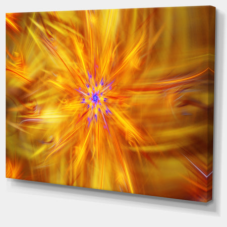 Glowing Brightest Star Exotic Flower - Extra Large Abstract Canvas Art Print