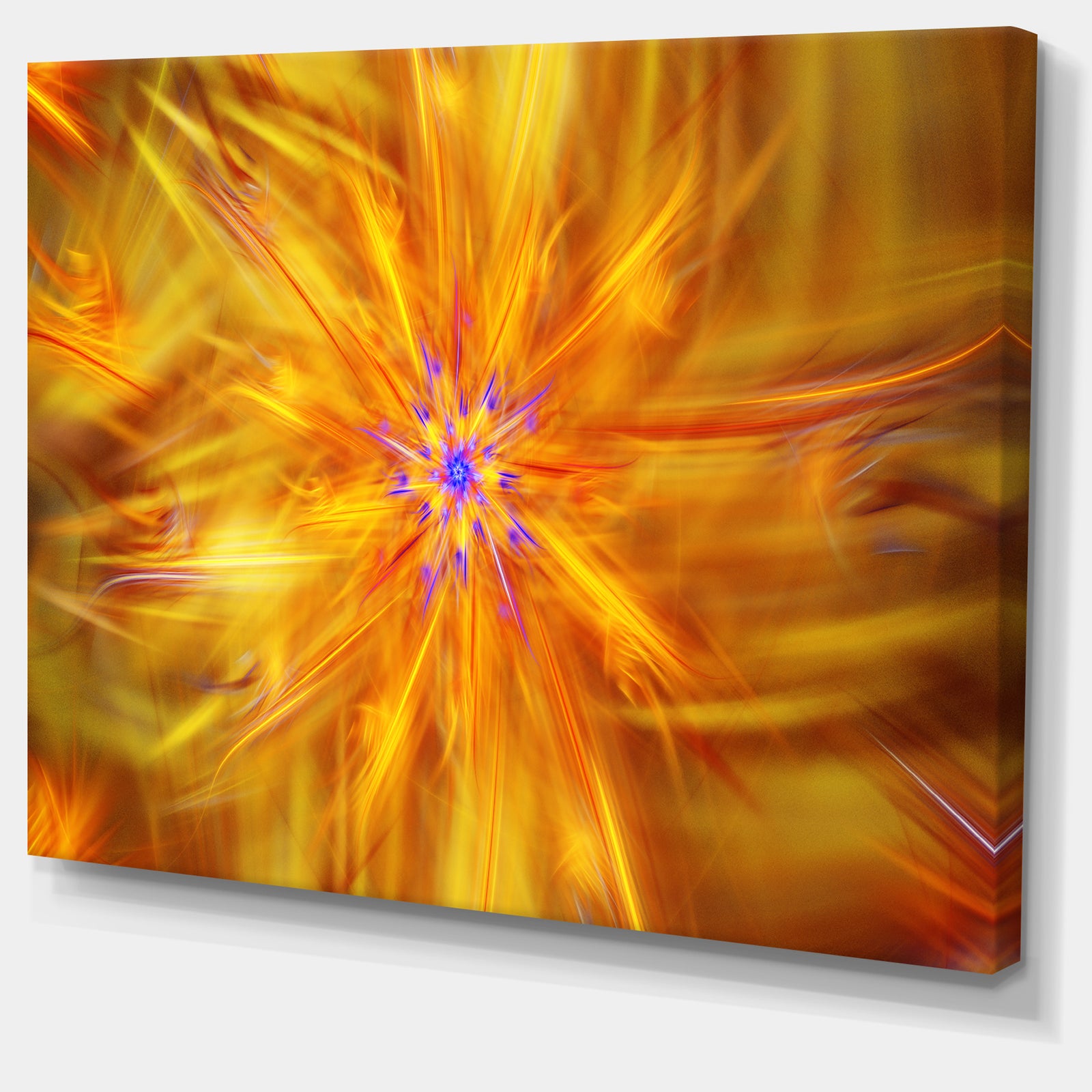 Glowing Brightest Star Exotic Flower - Extra Large Abstract Canvas Art Print