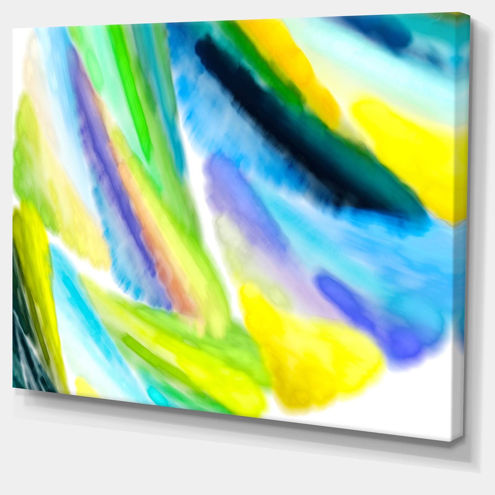 Green Vibrant Brushstrokes - Extra Large Abstract Canvas Art Print