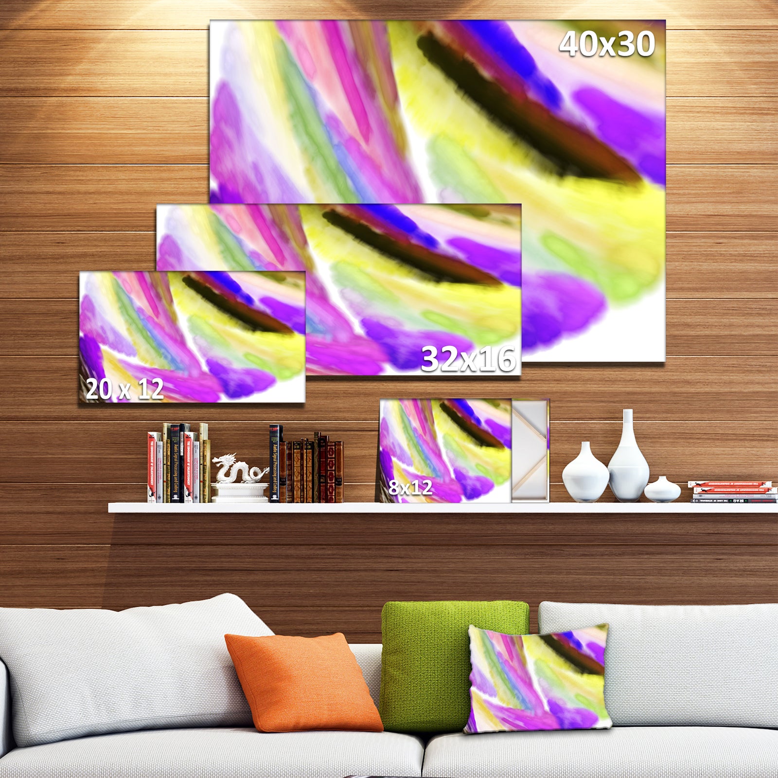Purple Vibrant Brushstrokes - Extra Large Abstract Canvas Art Print