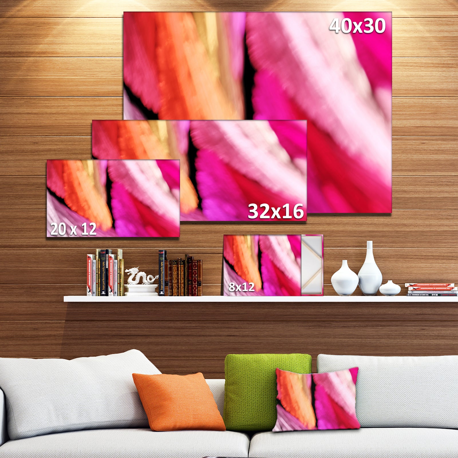 Red Vibrant Brushstrokes - Extra Large Abstract Canvas Art Print