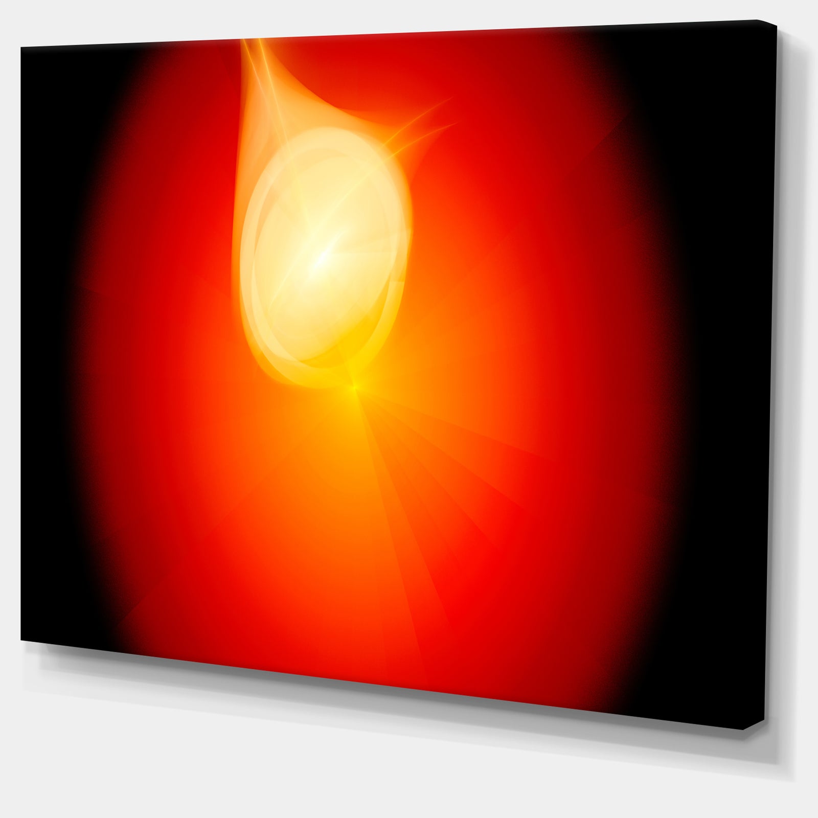 Glowing Red Misty Sphere - Extra Large Abstract Canvas Art Print