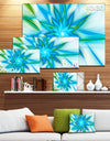 Blue Fractal Shining Bright Star - Extra Large Abstract Canvas Art Print