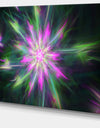 Green Fractal Shining Bright Star - Extra Large Abstract Canvas Art Print