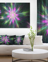 Green Fractal Shining Bright Star - Extra Large Abstract Canvas Art Print