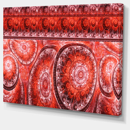 Red Living Cells Fractal Design - Extra Large Abstract Canvas Art Print