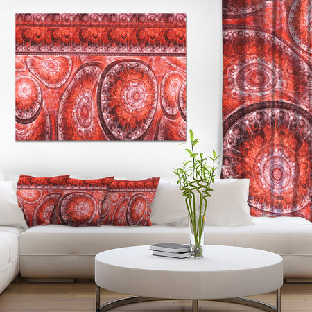 Red Living Cells Fractal Design - Extra Large Abstract Canvas Art Print