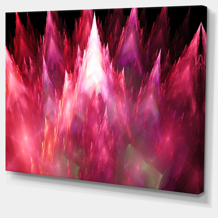 Red Fractal Crystals Design - Extra Large Abstract Canvas Art Print