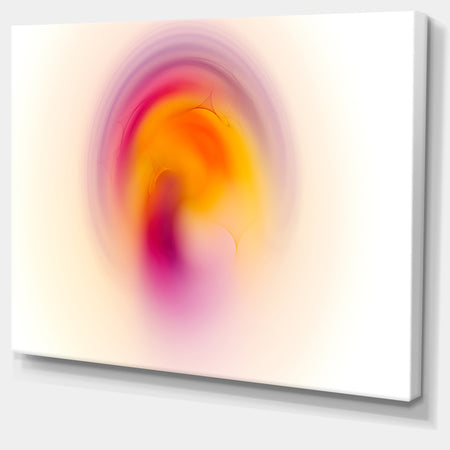 Pink Yellow Luminous Misty Sphere - Extra Large Abstract Canvas Art Print