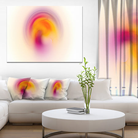 Pink Yellow Luminous Misty Sphere - Extra Large Abstract Canvas Art Print