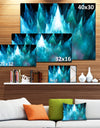 Blue Fractal Crystals Design - Extra Large Abstract Canvas Art Print