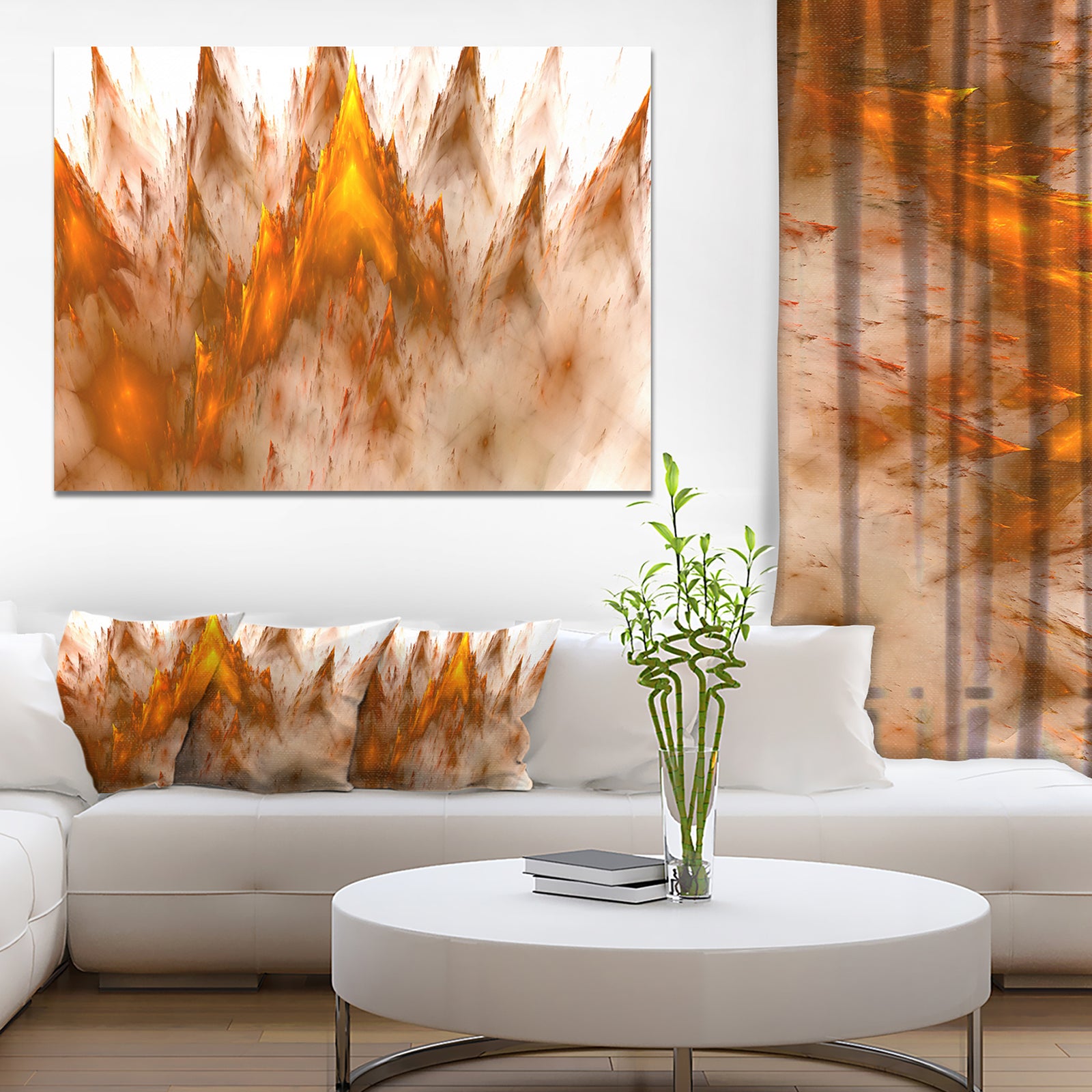 Brown Fractal Crystals Design - Extra Large Abstract Canvas Art Print