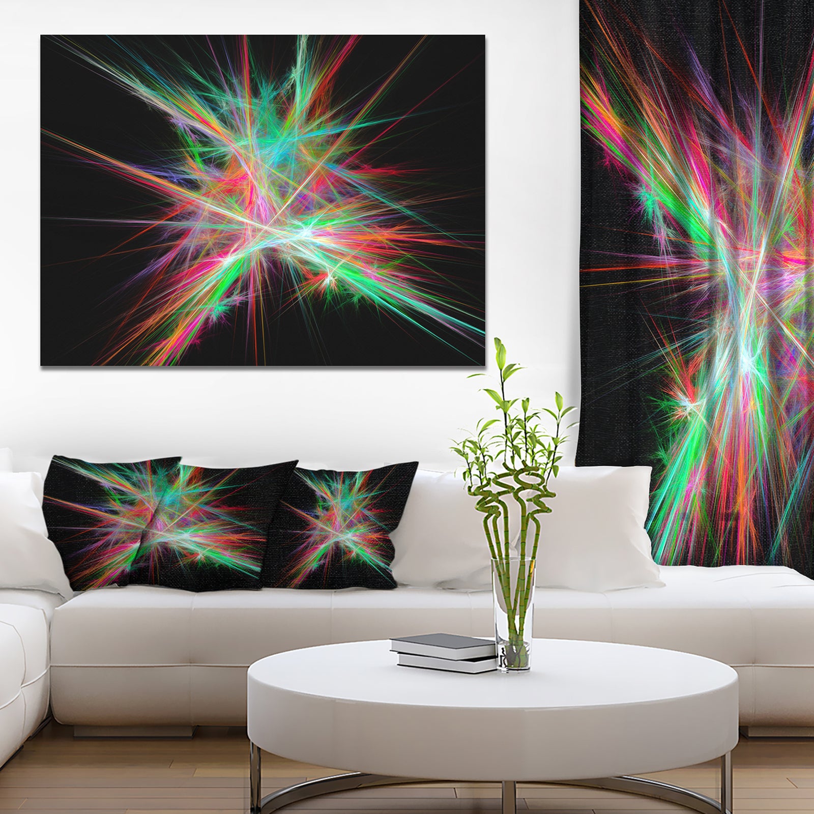 Green Red Spectrum of Light - Extra Large Abstract Canvas Art Print