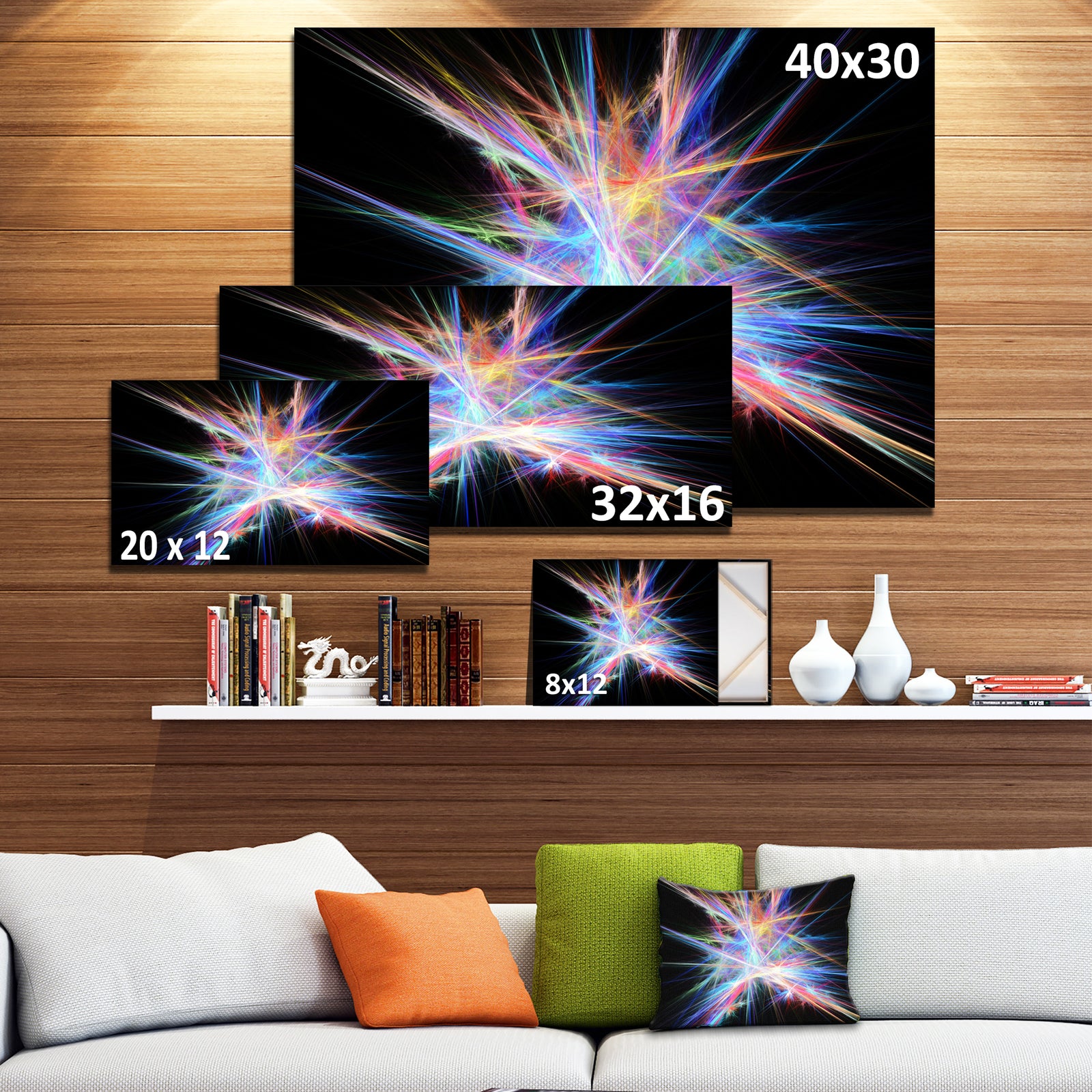 Light Blue Spectrum of Light - Extra Large Abstract Canvas Art Print
