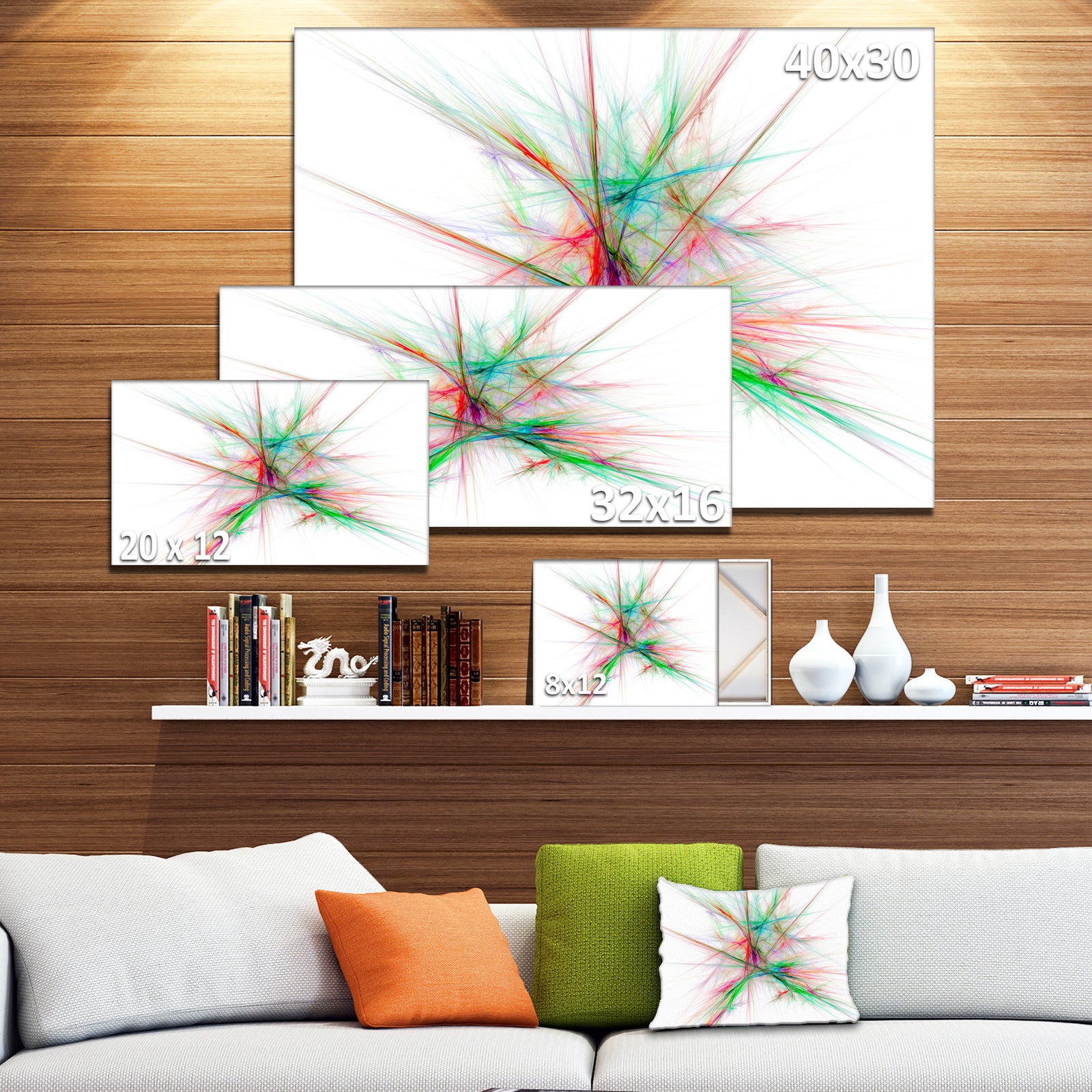 Blue Red Spectrum of Light - Extra Large Abstract Canvas Art Print