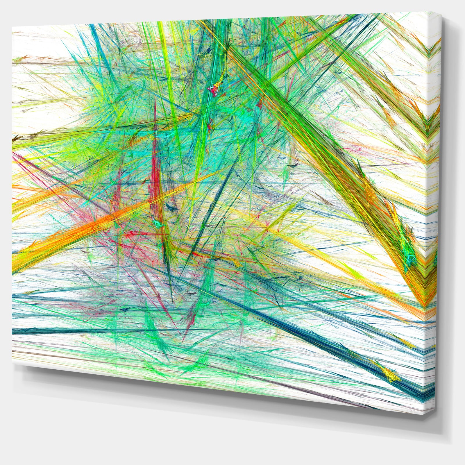 Green Magical Fractal Pattern - Extra Large Abstract Canvas Art Print