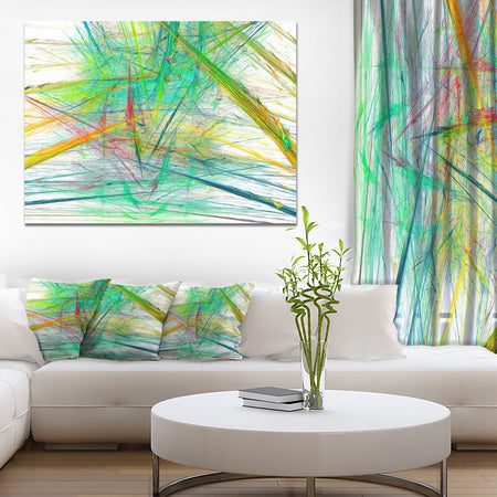 Green Magical Fractal Pattern - Extra Large Abstract Canvas Art Print