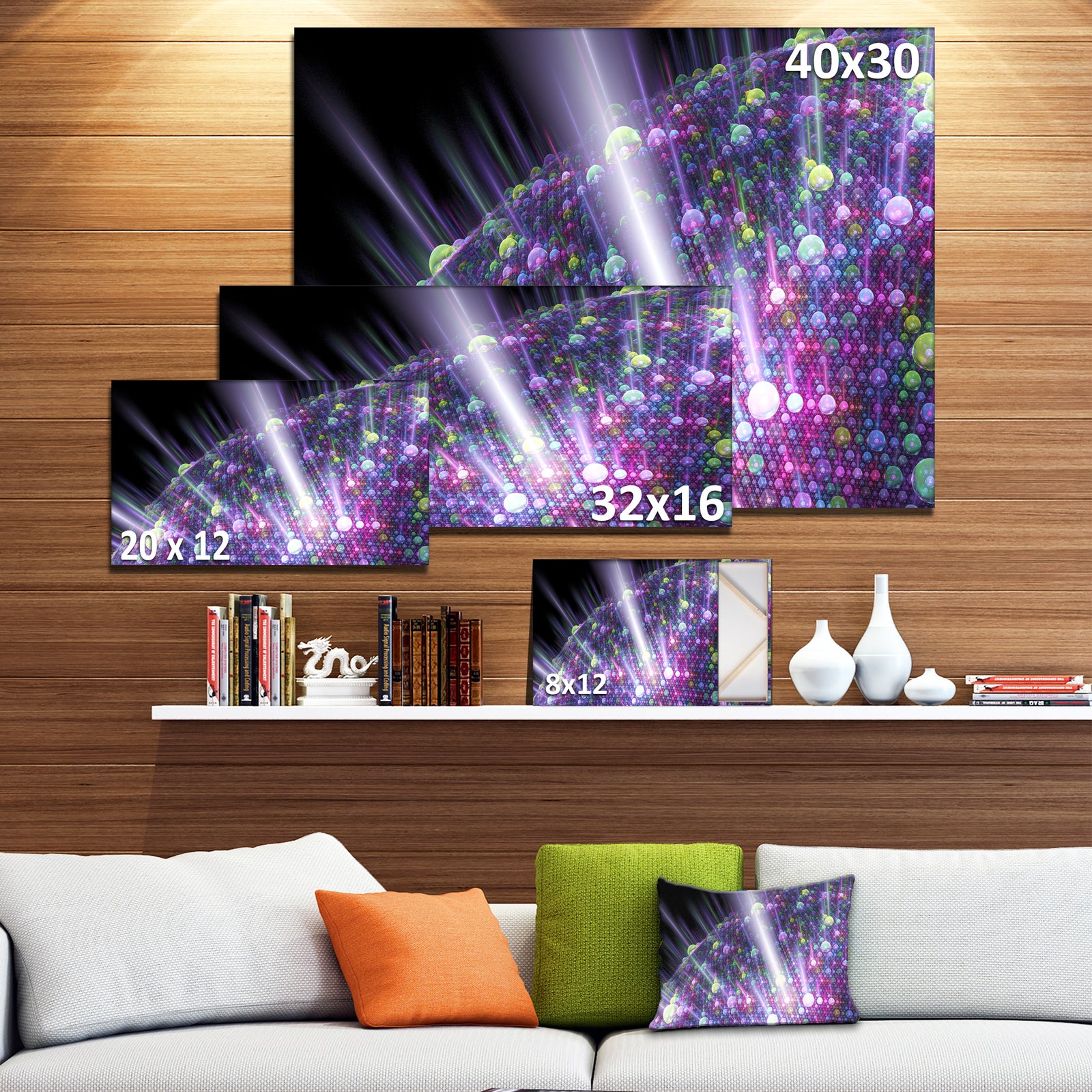 Purple Solar Bubbles Planet - Extra Large Abstract Canvas Art Print