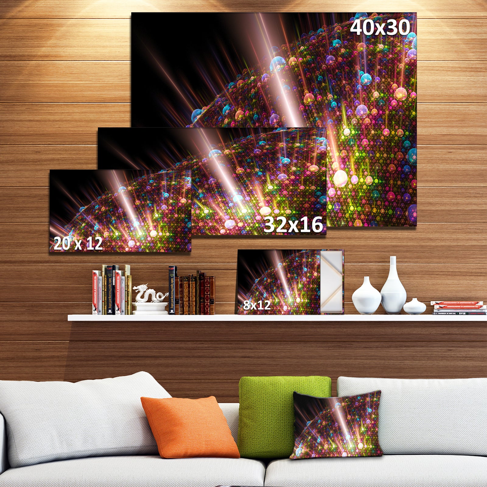 Multi-Color Solar Bubbles Planet - Extra Large Abstract Canvas Art Print