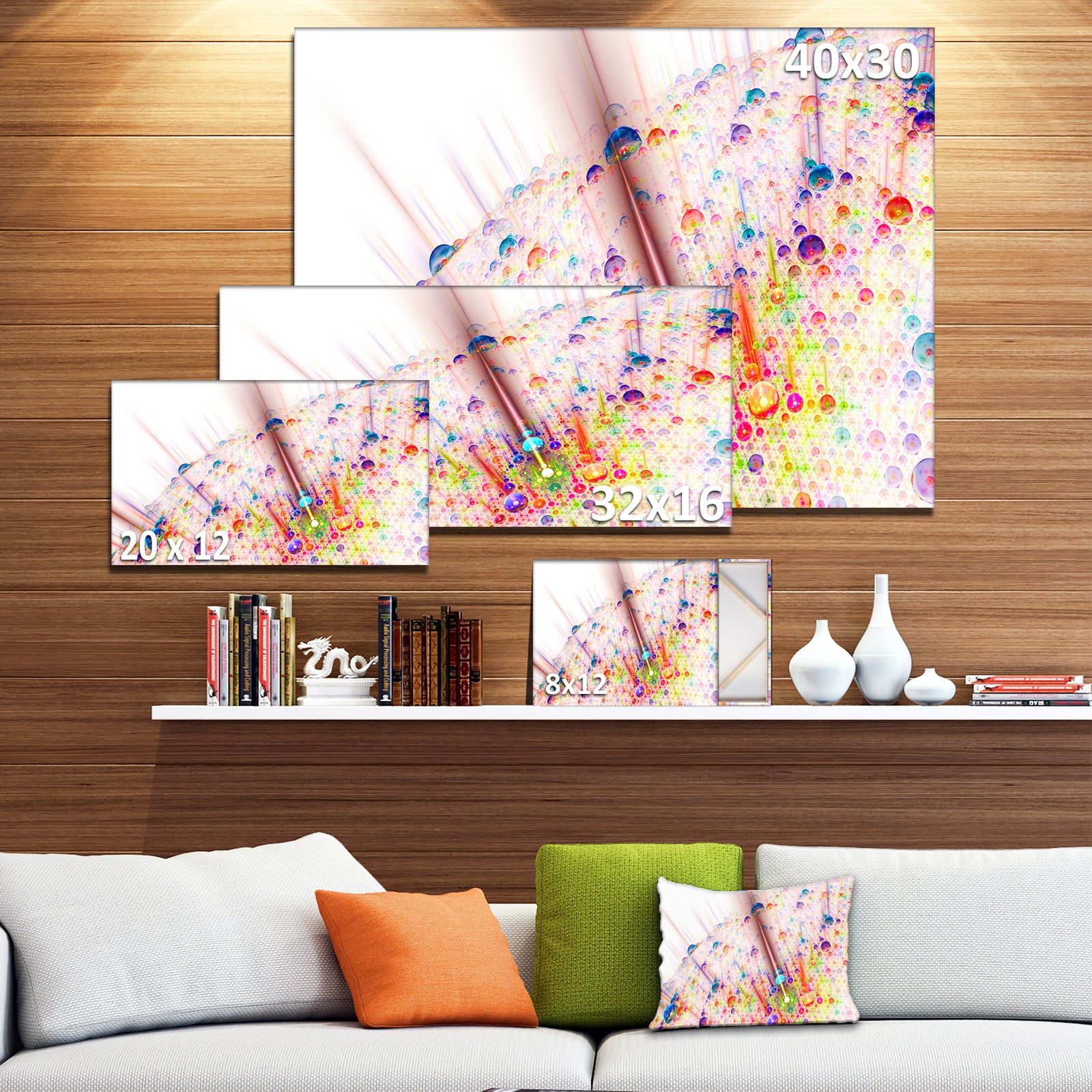 Red Blue Solar Bubbles Planet - Extra Large Abstract Canvas Wall Art