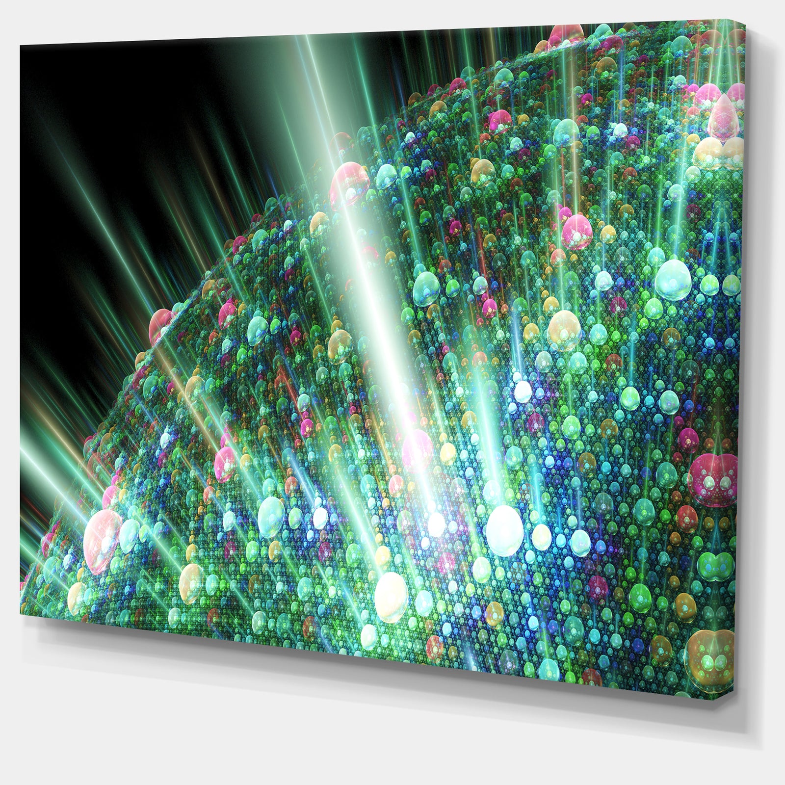 Bright Blue Solar Bubbles Planet - Extra Large Abstract Canvas Wall Art