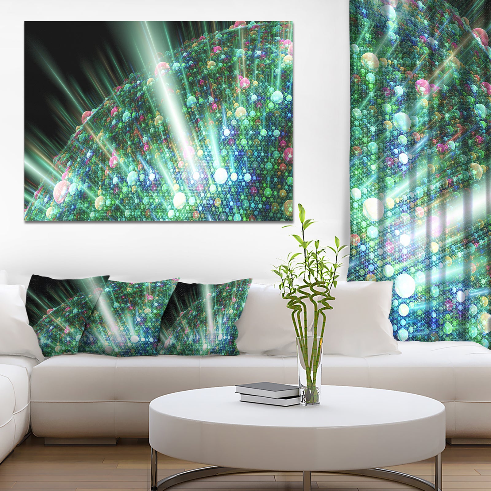 Bright Blue Solar Bubbles Planet - Extra Large Abstract Canvas Wall Art