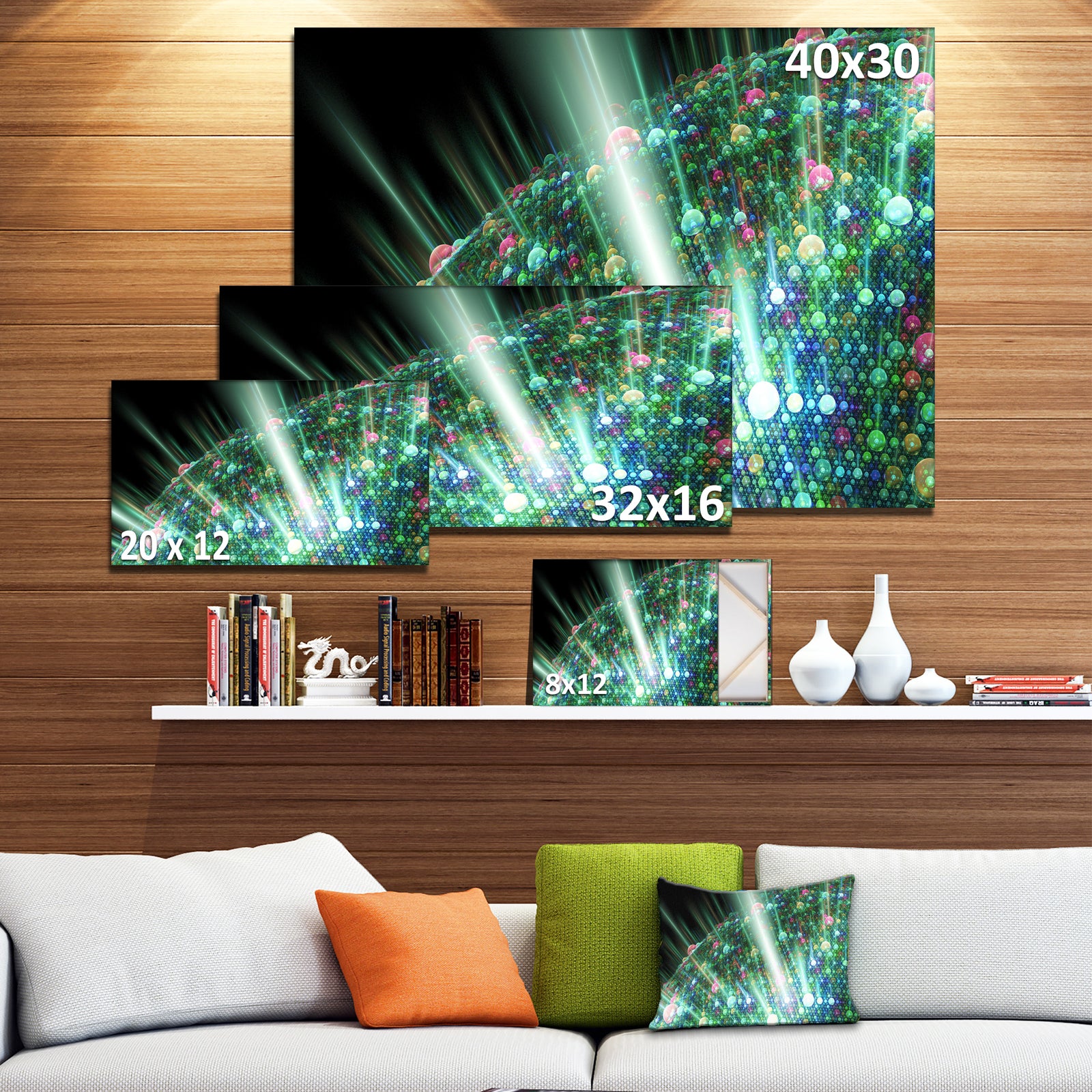 Bright Blue Solar Bubbles Planet - Extra Large Abstract Canvas Wall Art