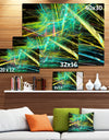 Green Yellow Magical Fractal Pattern - Extra Large Abstract Canvas Wall Art