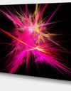 Pink Fractal Chaos Multicolored Rays - Extra Large Abstract Canvas Wall Art