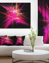 Pink Fractal Chaos Multicolored Rays - Extra Large Abstract Canvas Wall Art