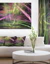 Green Pink Magical Fractal Pattern - Extra Large Abstract Canvas Wall Art