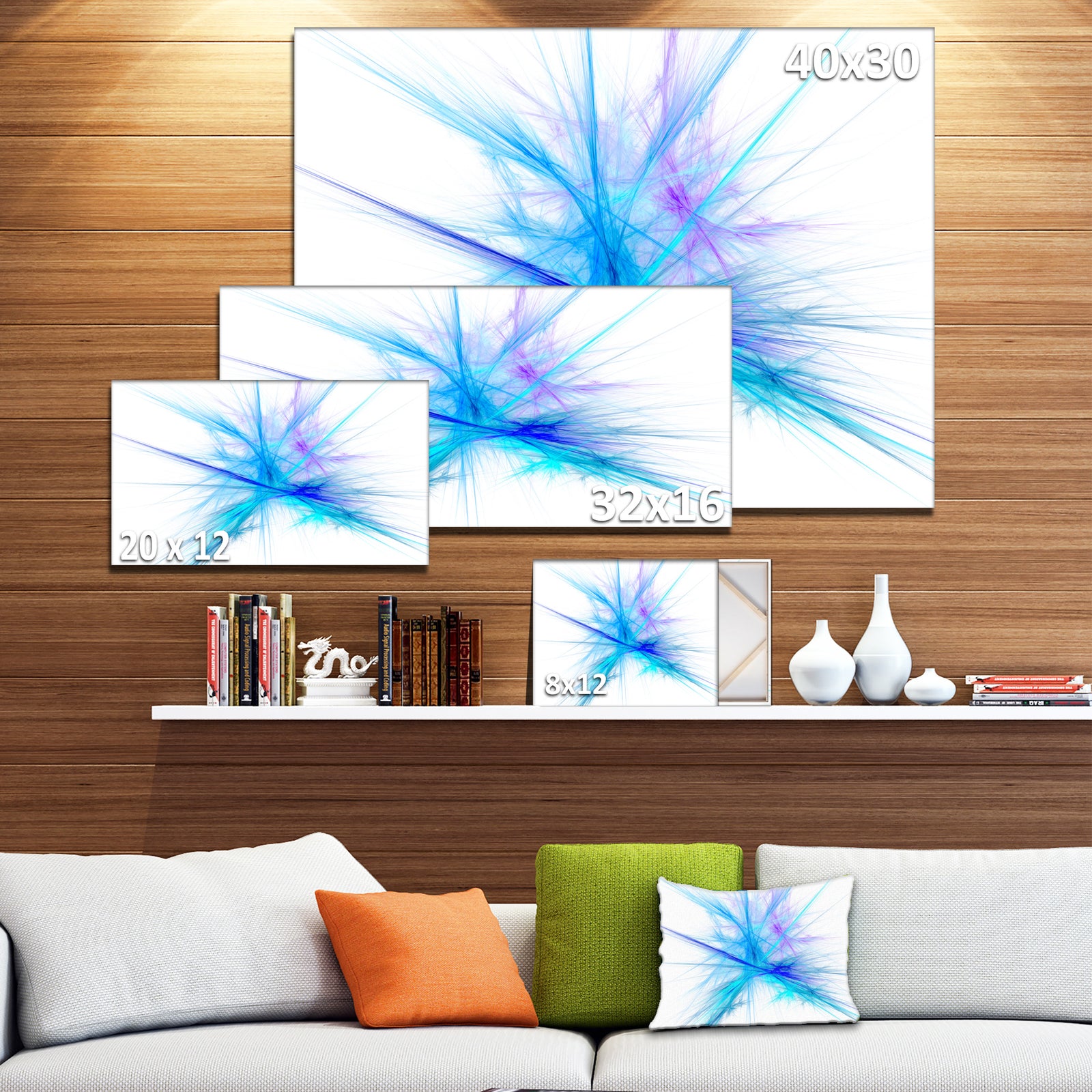 Criss Cross Spectrum of Light - Extra Large Abstract Canvas Wall Art
