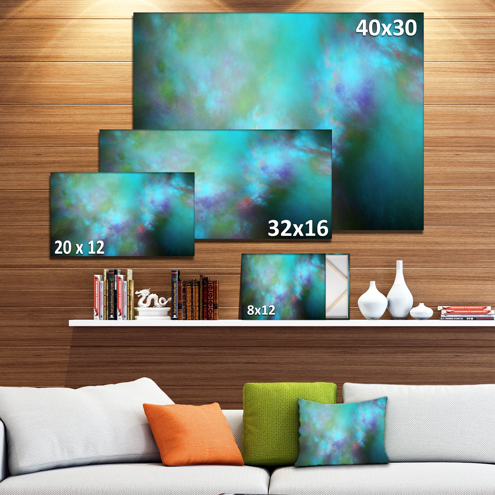 Perfect Blue Starry Sky - Extra Large Abstract Canvas Wall Art