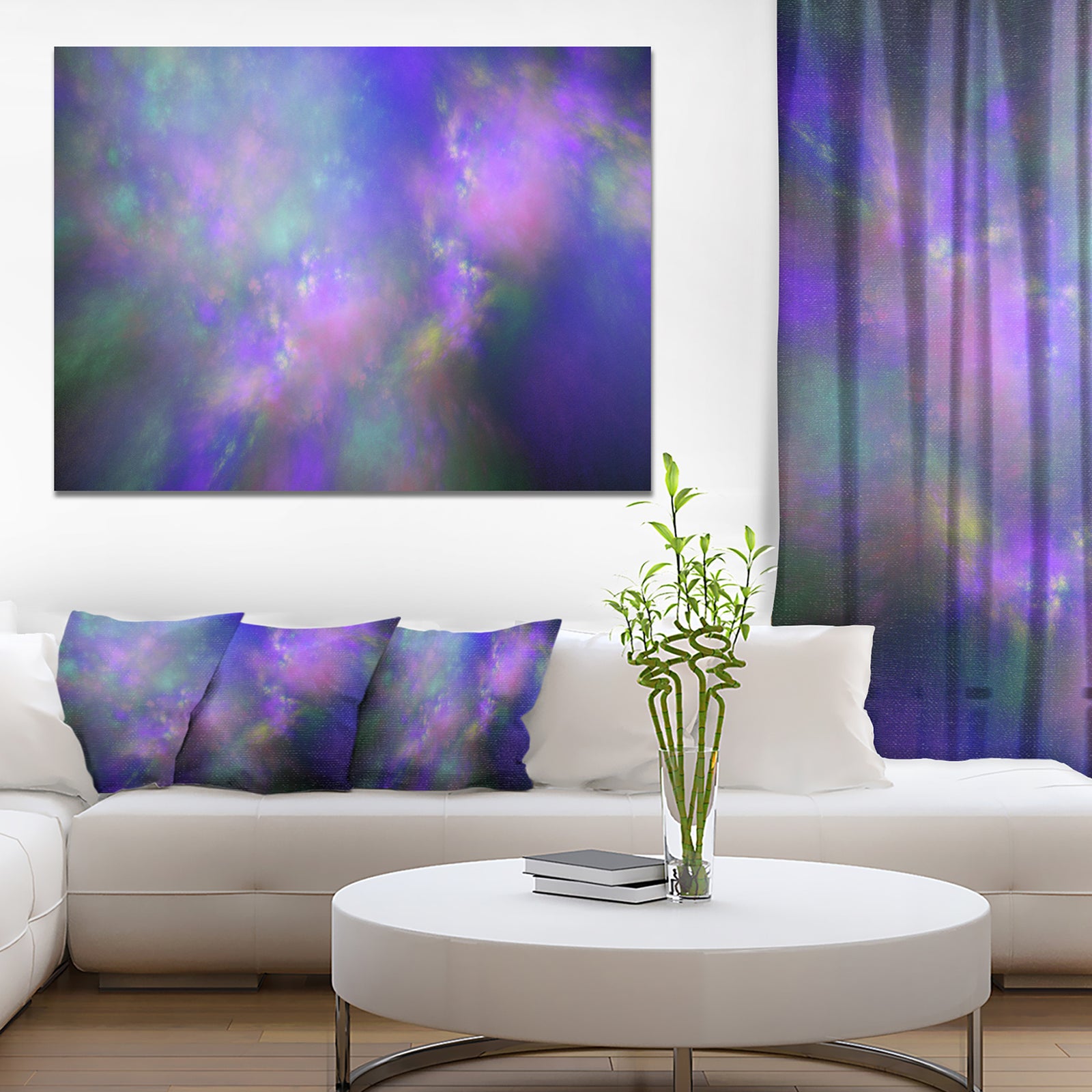 Perfect Purple Starry Sky - Extra Large Abstract Canvas Wall Art