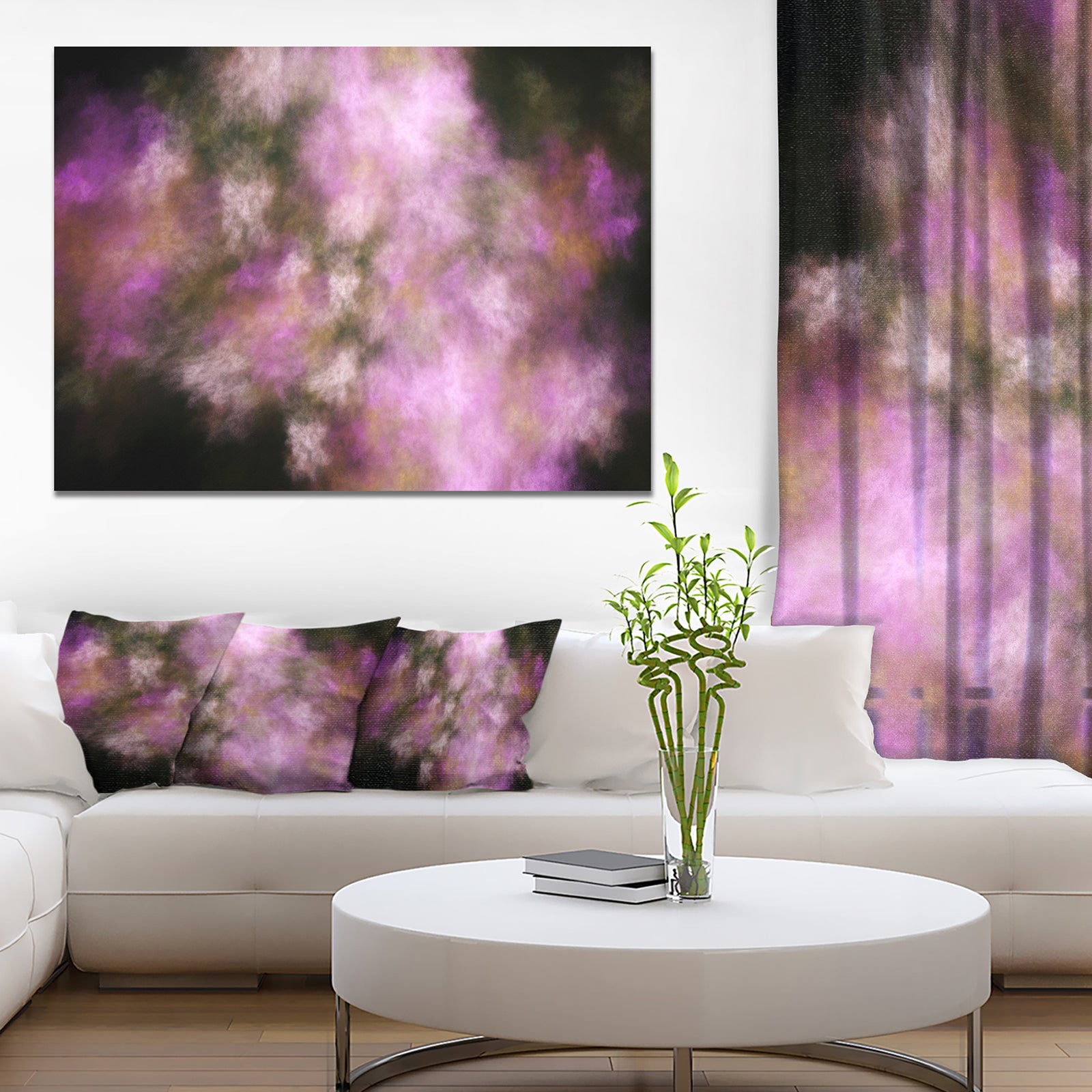 Perfect Pink Starry Sky - Extra Large Abstract Canvas Art Print