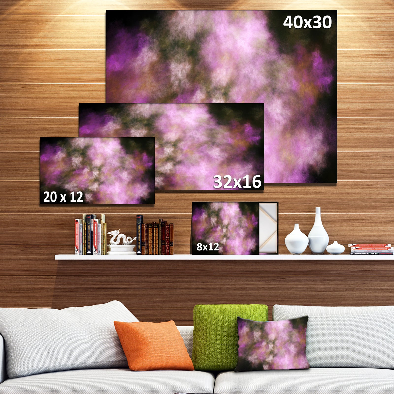 Perfect Pink Starry Sky - Extra Large Abstract Canvas Art Print
