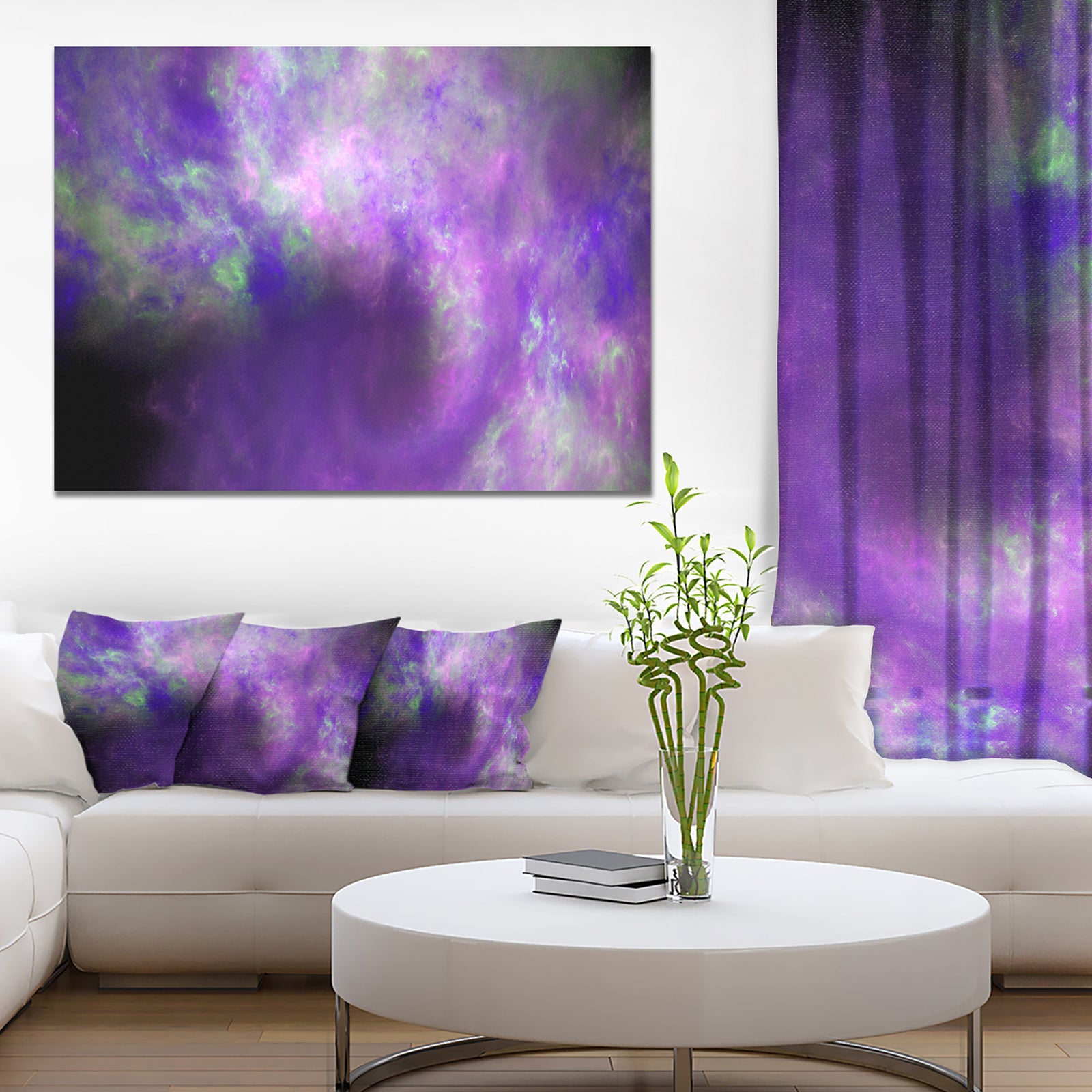 Perfect Light Purple Starry Sky - Extra Large Abstract Canvas Art Print