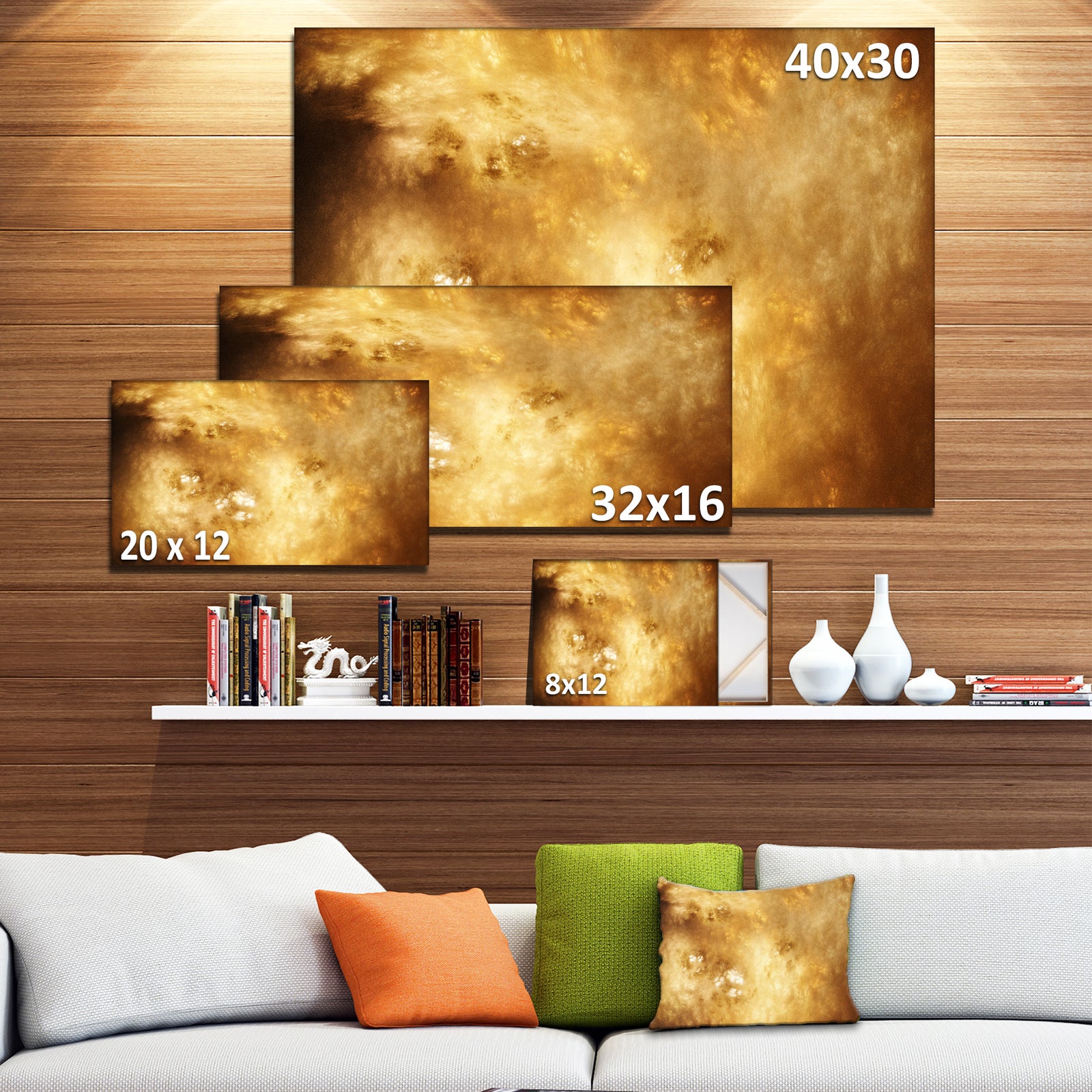 Perfect Brown Starry Sky - Extra Large Abstract Canvas Art Print